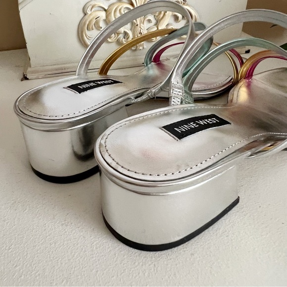 Multi-Color Block Slide Heels - Picture 7 of 8